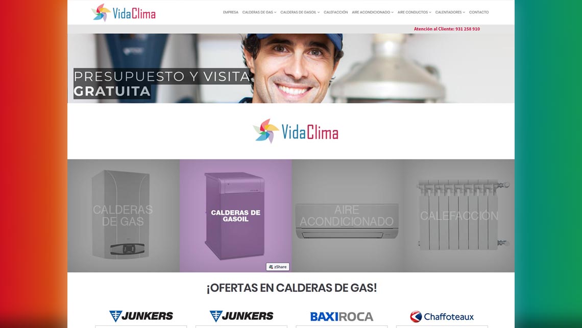 Diseño web Vidaclima