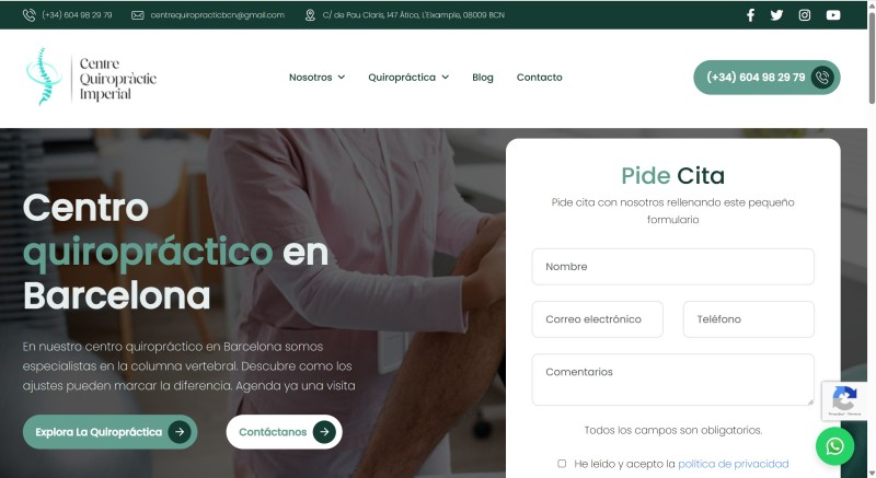 Nova Web per Centre Quiropràctic Imperial