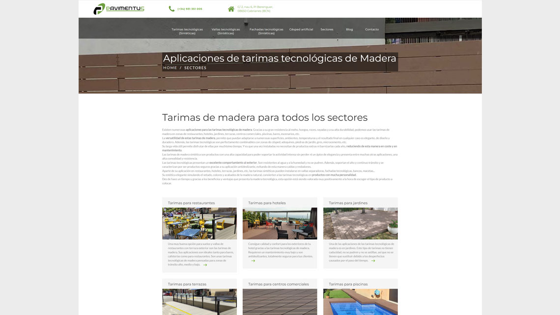 Imatge gràfica, web i posicionament SEO per a Pavimentus