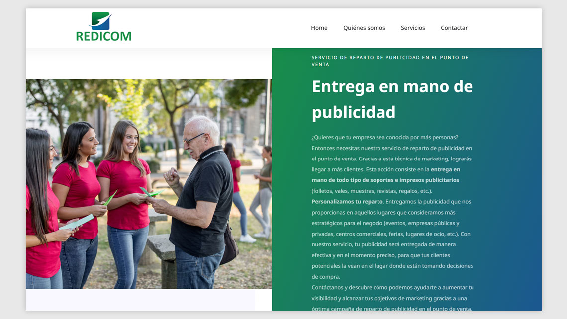 Disseny web i posicionament SEO per a Redicom