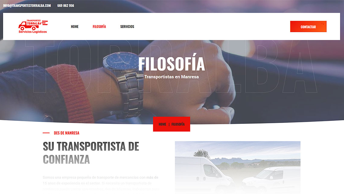 Disseny web i posicionament SEO per a Transportes Torralba