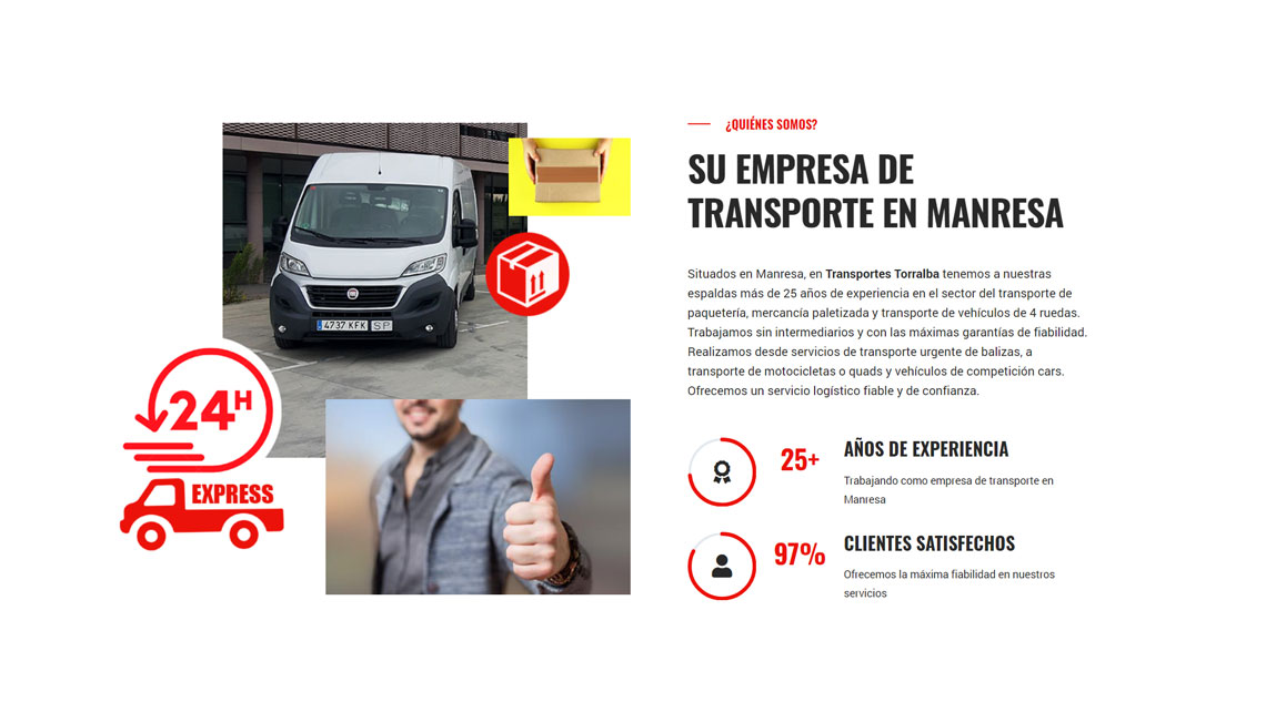 Disseny web i posicionament SEO per a Transportes Torralba